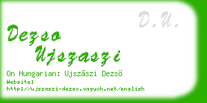 dezso ujszaszi business card